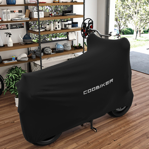 Bâche de protection intérieure pour moto en tissu extensible velours doux, imperméable, anti-UV et anti-poussière pour garage - Product Image 1