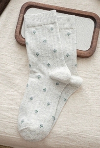 Calcetines pequeños a media pantorrilla con estampado floral para Primavera, otoño e invierno, calcetines de algodón, estilo INS de moda, calcetines retro japoneses para fruncir - Product Image 3
