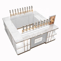 Comptoir de présentation de parfums moderne pour fabricants, design de vitrine de magasin de beauté, kiosque de parfums en forme de H de petite taille pour centre commercial