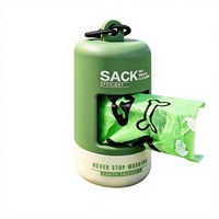Distributeur de sacs à déjections canines biodégradables avec clip de laisse et rouleaux de recharges – Portable pour promenades, voyages et activités de plein air