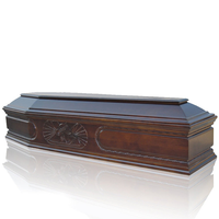 Ataúd de madera maciza de estilo europeo de calidad superior al por mayor, ataúdes de cremación funeraria para adultos, suministro de gama alta