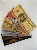 Billet de banque US en feuille d'or, étanche, USD 100, 1 000 000, cadeau de collection, cadeau commémoratif, billet de banque en feuille d'or Dollar