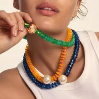 Collar de Cuentas Gruesas de Moda para Vacaciones, con Piedra de Ágata Natural, Ajustable, Joyería de Diseño para Mujer