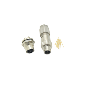 Connecteur industriel 10Gb LAN 8 broches M12 <span class=keywords><strong>X</strong></span> Code Connecteur rond en métal monté sur câble Type DIN pour applications électriques - Product Image 2
