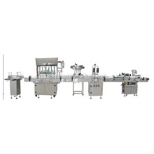 Easy operation automatic cream paste liquid sauce filling machine filler screw closing machine adhesive label sticking machine