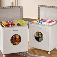 Boîte de rangement carrée à rabat grande capacité, organisateur en plastique, armoire multifonctionnelle pour le rangement domestique des appareils mobiles