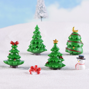 Resin <b>Mini</b> <b>Christmas</b> <b>Tree</b> Figurine Miniatures for Xmas Landscape Decorations Arbol Plant Charm Desktop Ornaments DIY Accessories - Product Image 2