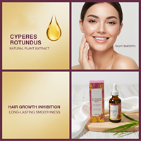 Minyak Cyperus Rotundus Alami Cold Pressed untuk Pengurangan Rambut Permanen Serum Penghilang Rambut Herbal Lembut untuk Seluruh Tubuh 60ml