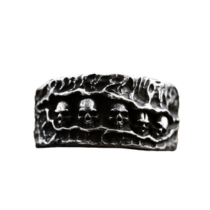 <span class=keywords><strong>2025</strong></span> thiết kế mới đặc biệt sọ thép không gỉ ban nhạc Vòng Punk Hip hop vòng cho nam giới - Product Image 4