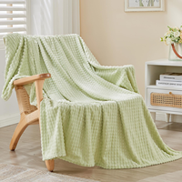 Couverture en flanelle jacquard 100% polyester écologique, douce et confortable, design 3D, tricotée, literie pour la maison et les voyages, toutes saisons, vente en gros