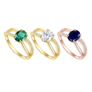 Fábrica permanente al por mayor gafas <span class=keywords><strong>de</strong></span> sol únicas forma diseño anillo 925 plata esterlina Nano colombiano Esmeralda CZ misterio máscara anillo - Product Image 1