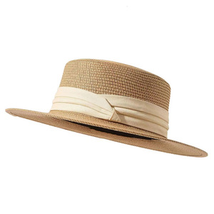 Bán buôn giá rẻ UV bảo vệ rơm boater mũ thủy thủ Skimmer mũ rơm mùa hè Sun <span class=keywords><strong>hat</strong></span> - Product Image 4