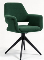 Vente en gros Moderne 360 °   Chaise de salle à manger pivotante avec accoudoirs, revêtement en tissu, base en métal, chaises de salle à manger pour restaurant et hôtel, projet d'aménagement intérieur