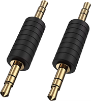 CableCreation Lot de 2 câbles audio stéréo 3,5 mm mâle-mâle plaqués or avec blindage tressé pour enceintes et ordinateurs