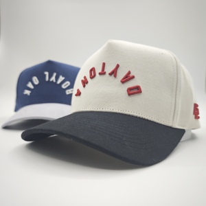 Casquette de baseball minimaliste basique bicolore à 5 panneaux, logo brodé personnalisé, faible MOQ, OEM, couleur unie, essentielle et simple - Product Image 2