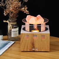 Diffuseur d'huiles essentielles Flame Castle Design, plaque de cuisson carrée humidificateur d'air classique à eau froide avec diffuseur de casserole en pierre de sel