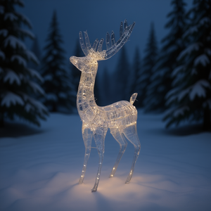 Decoración Navideña de Reno en Acrílico Cotna, 6 Pies, Luz LED Blanca Fría, Elegante Decoración para Exteriores - Product Image 2