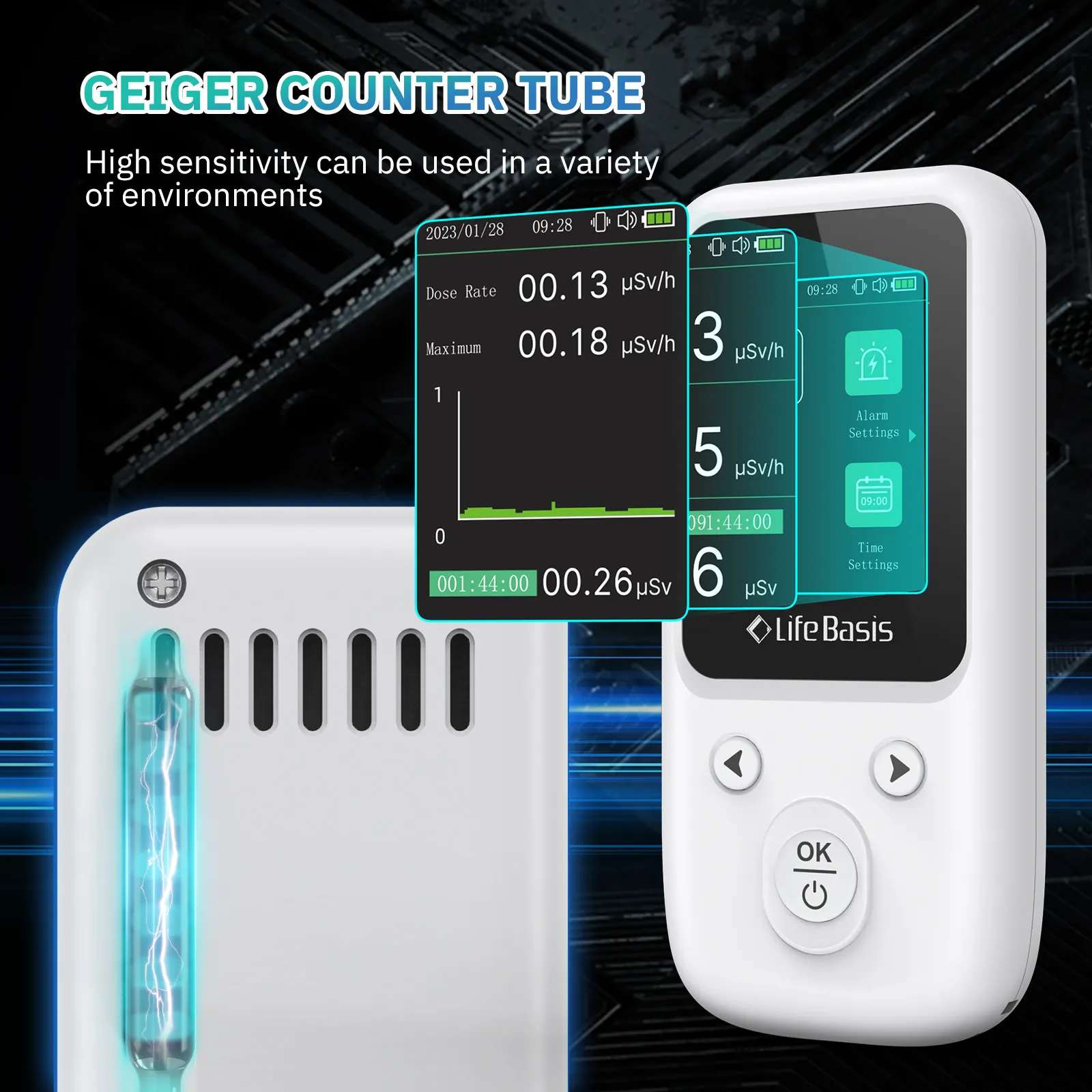 Professional High Accuracy Radioactive Detector Meter Beta Gamma X Ray Data Tester Geiger Counter Nuclear Radiation Detector