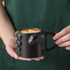 OEM/ODM Wholesale Unique Dad Present Custom Ceramic 3D Father Hand Mug Dad Hand Mug Funny Personalized Fist Bump Mug For Day