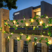 Guirlande lumineuse solaire USB à LED, feuilles vertes, boules de lumières féériques, pas cher, pour l'intérieur/l'extérieur, pour la fête des mères, Pâques, Noël, mariage