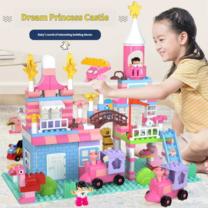 Divertido Juguete de Bloques de Construcción de Colores Brillantes que Estimula la Creatividad, Actividad de Aprendizaje Preescolar, Juguete de Bloques de Construcción de Castillo de Princesa para Bebés - Product Image 4