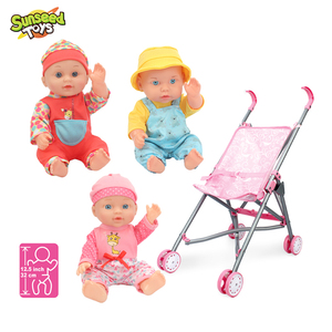Muñeca interactiva suave Sunseed de 12 pulgadas, equipada con cochecito, adecuada para niñas de 2 a 7 años, con una escala de 1:12 - Product Image 3