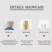 Prix surprise - Flacon de parfum de luxe 50 ml - Flacon vaporisateur de parfum en verre 30 ml - Flacon de parfum carré bleu en verre vide avec couvercle