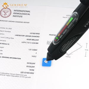 Diamants en vrac cultivés en laboratoire Goldleaf IGI, taille cœur, 1ct 2ct 3ct, VVS VS, percés au laser, couleurs fantaisie, pour la fabrication de bijoux - Product Image 6