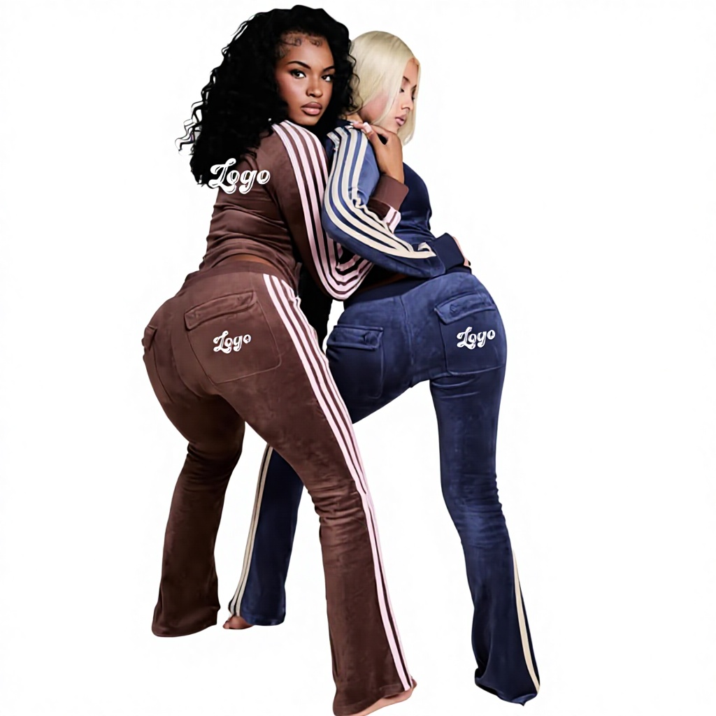 Velvet Track Suit - Women's Winter Sweat-Wicking Set