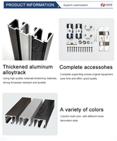 Rail de porte coulissante en alliage d'aluminium 6063 anodisé, longueur sur mesure, coupe jusqu'à 6m, pour armoire de cuisine et penderie