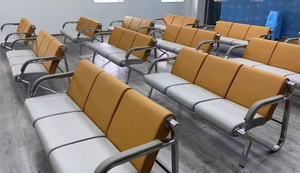 Sofá de Espera para Salón y Sala de Espera, Diseño Moderno, Material PU Plateado, Precio de Fábrica al por Mayor, para Uso en Aeropuertos y Hospitales - Product Image 3