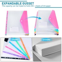 Classeurs à feuilles mobiles transparents format A4 avec bouton-pression et étiquette Porte-documents en plastique