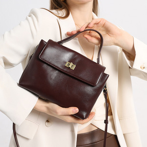 Ando Bag Genuine Cowhide Leather Shoulder Bag Women Top Handle Crossbody <b>Handbag</b> with Zipper - Product Image 2