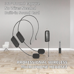 Microphone sans fil professionnel omnidirectionnel dynamique en gros avec récepteur 2.4G et casque à réduction de bruit pour C - Product Image 2