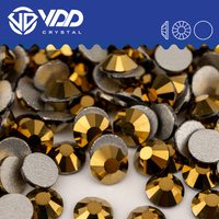 Strass en verre VDD 067 Aurum SS3-SS50, cristaux non thermocollants à dos plat, pierres scintillantes effet diamant pour accessoires de nail art DIY