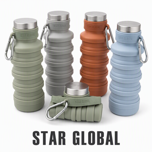 Bouteille d'eau pliable en silicone et plastique pour le sport, logo personnalisé, design Grm, Botella De Agua Collapsible - Product Image 4