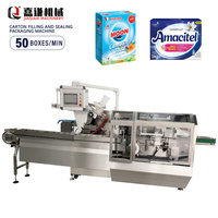 Ligne de machines d'emballage automatique pour poudre à lessiver en boîte, savon, détergent en poudre, carton bleu