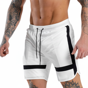 Short de basket-ball High Street en maille unie pour homme 2-en-1 Short d'entraînement à taille élastique à séchage rapide - Product Image 1