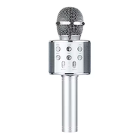 Microphone karaoké sans fil rechargeable BT avec haut-parleur intégré, micro KTV portable pour fêtes à domicile et chant en extérieur