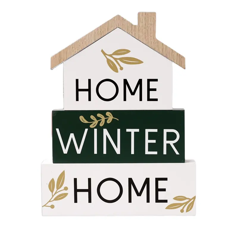 Creative Christmas Decoration Wooden Small House Winter Holiday Atmosphere Window Table Ornaments