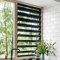 Fenêtres à persiennes modernes en aluminium personnalisées, système de ventilation à lamelles réglables en aluminium pour projets de villas