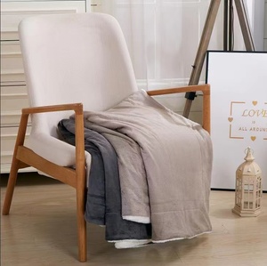 Wholesale Luxury <strong>Super</strong> <strong>Soft</strong> Fleece Double Layer Blanket Warm Grey Khaki Custom Logo Solid Pattern <strong>Throw</strong> for Couch Bedroom - Product Image 4
