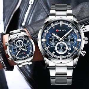 Montre <span class=keywords><strong>curren</strong></span> 8355 yeni erkekler rahat moda izle tam çelik tasarım üst moda spor kronograf kuvars saatler erkek 2021 - Product Image 1