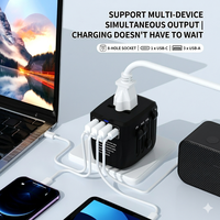 OEM ODM dunia Pin semua dalam satu konverter 35W GaN Universal pengisi daya ponsel perjalanan cepat 240V -110V steker adaptor tegangan soket blok