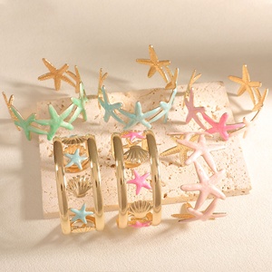 Jingciren Boutique <b>Cross</b>-border New Geometric Hollow Color <b>Bracelet</b> Light Luxury High-end Dropping Oil Opening <b>Bracelet</b> Simple - Product Image 4