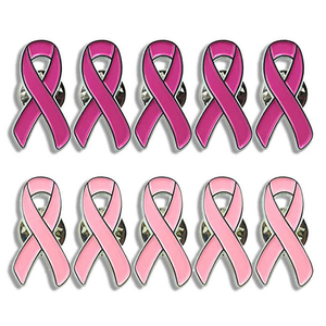 Broche de Concienciación sobre el Cáncer de Mama, Color Rosa, con Logotipo Personalizado, de Metal, en Forma de Lazo, Venta Caliente de Fábrica - Product Image 3