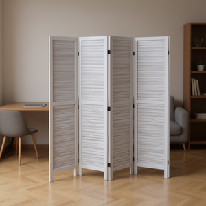 Divisorio Moderno Bianco a 6 Pannelli Pieghevole in Legno, Altezza 170 cm, Schermo Divisorio per Interni per Casa, Ufficio, Camera da Letto - Product Image 2