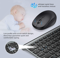 Clavier et souris Bluetooth IClever DK03, clavier ultra-fin sans fil rechargeable en mode double pour plusieurs appareils