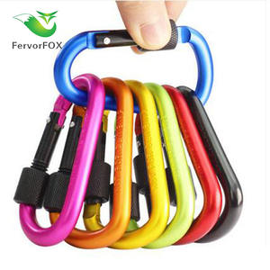 Mosquetón de Aluminio Tipo D Dsk02 de 8 cm con Bloqueo, para Senderismo, Llavero Multifuncional, Gancho Colorido - Product Image 2