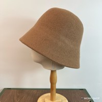 Chapeau Bob Femme en Laine Mélangée Couleur Unie, Style Vintage Cloche, Chaud Automne Hiver, à Bord Court en Feutre, Vente en Gros